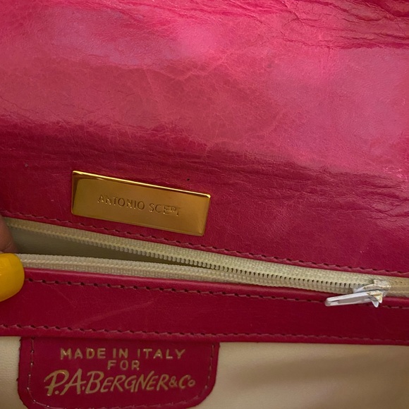 Hot Pink Leather Hand Bag - Picture 6 of 6